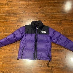 North face puffer jacket purple